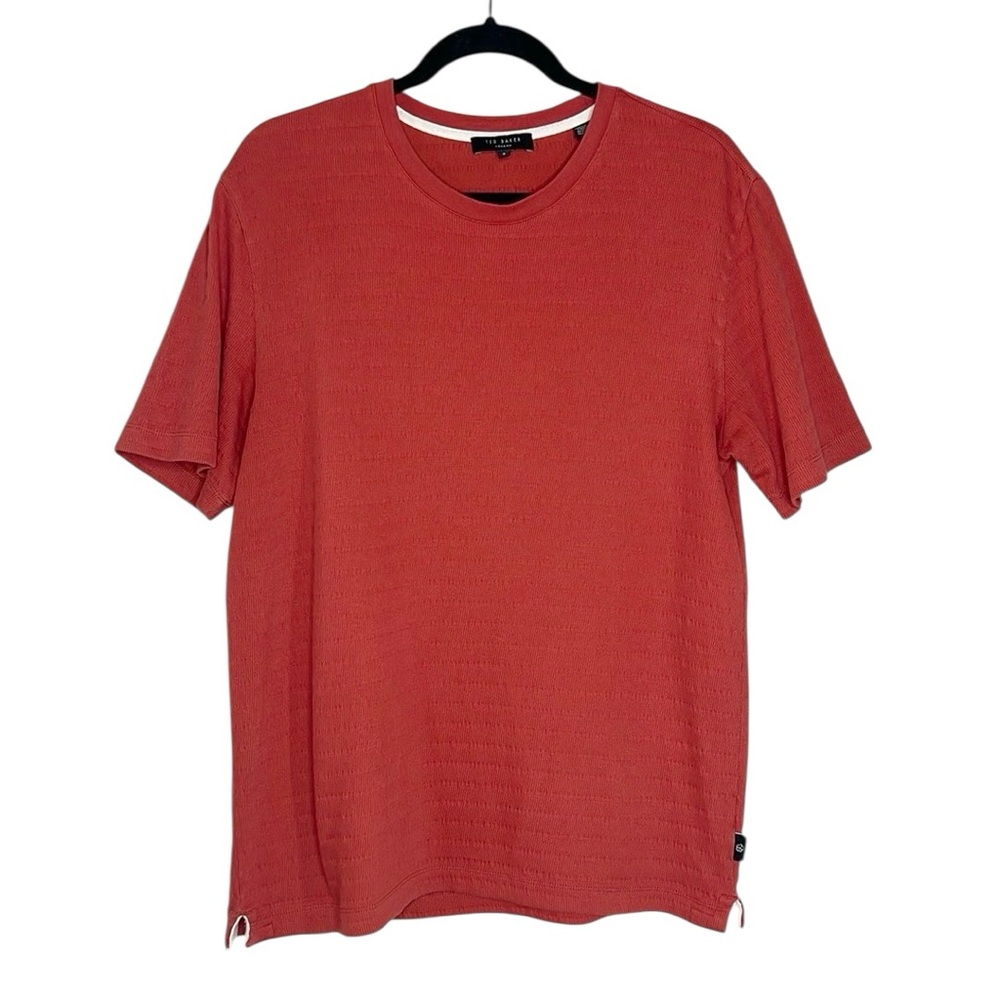 Ted Baker London Rusty Red Textured short sleeve tee size 3